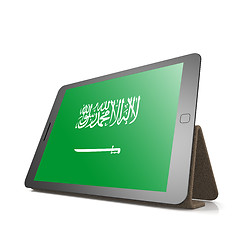 Image showing Tablet with Saudi Arabia flag