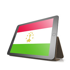 Image showing Tablet with Tajikistan flag