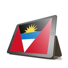 Image showing Tablet with Antigua and Barbuda flag