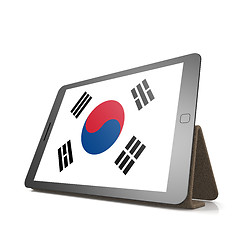 Image showing Tablet with South Korea flag