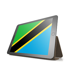 Image showing Tablet with Tanzania flag