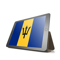 Image showing Tablet with Barbados flag