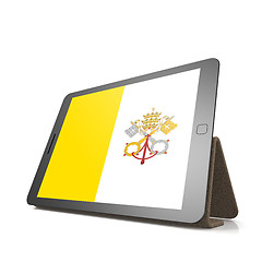 Image showing Tablet with Vatican City flag