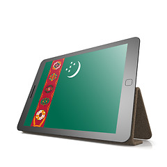 Image showing Tablet with Turkmenistan flag