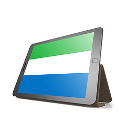Image showing Tablet with Sierra Leone flag