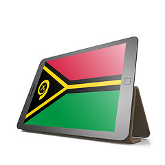 Image showing Tablet with Vanuatu flag