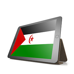 Image showing Tablet with Western Sahara flag