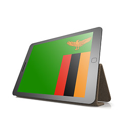 Image showing Tablet with Zambia flag