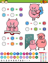 Image showing algebra game cartoon illustration