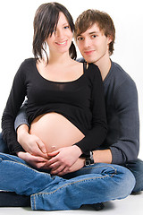 Image showing young couple expecting a baby