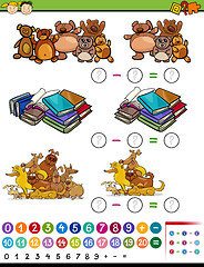 Image showing substraction game cartoon illustration