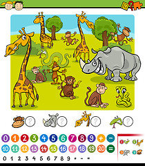 Image showing calculating animals cartoon game