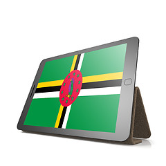 Image showing Tablet with Dominica flag