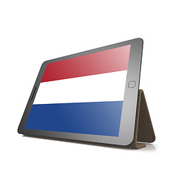 Image showing Tablet with Netherlands flag