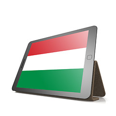 Image showing Tablet with Hungary flag