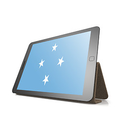 Image showing Tablet with Micronesia flag