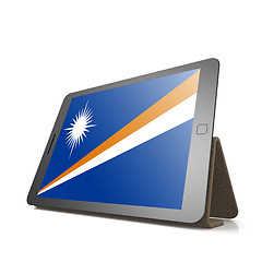 Image showing Tablet with Marshall Islands flag