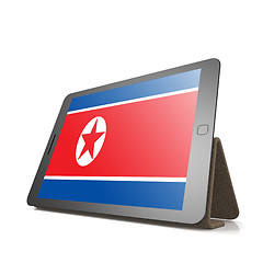 Image showing Tablet with North Korea flag