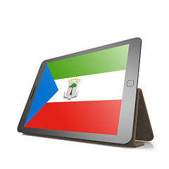 Image showing Tablet with Equatorial Guinea flag