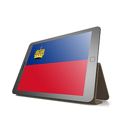 Image showing Tablet with Liechtenstein flag