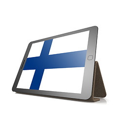 Image showing Tablet with Finland flag
