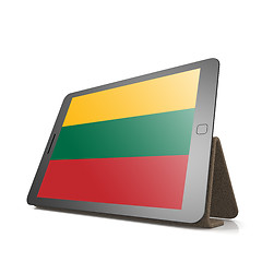 Image showing Tablet with Lithuania flag