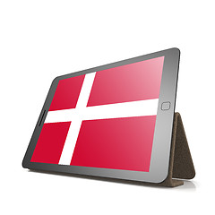 Image showing Tablet with Denmark flag