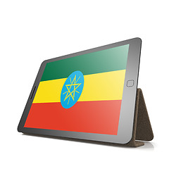 Image showing Tablet with Ethiopia flag