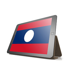 Image showing Tablet with Laos flag