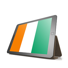 Image showing Tablet with Ivory Coast flag