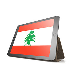 Image showing Tablet with Lebanon flag