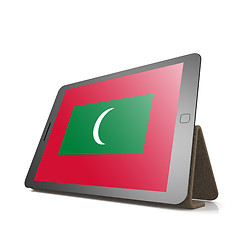 Image showing Tablet with Maldives flag