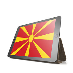 Image showing Tablet with Macedonia flag