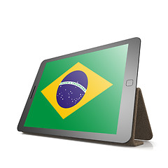 Image showing Tablet with Brazil flag