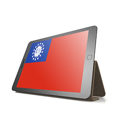 Image showing Tablet with Myanmar flag