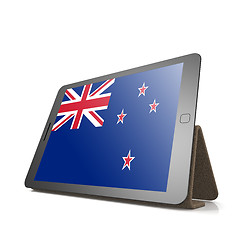 Image showing Tablet with New Zealand flag