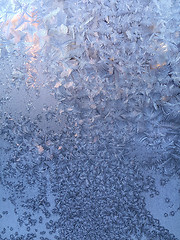 Image showing Ice pattern on winter glass