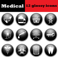 Image showing Set of medical glossy icons