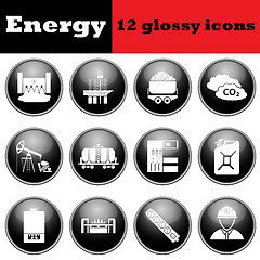 Image showing Set of energy glossy icons