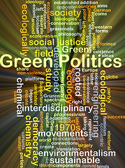 Image showing Green politics background concept glowing