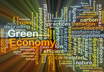 Image showing Green economy background concept glowing