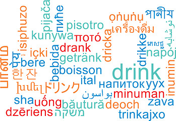 Image showing Drink multilanguage wordcloud background concept