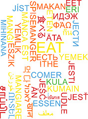 Image showing Eat multilanguage wordcloud background concept