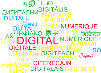 Image showing Digital multilanguage wordcloud background concept