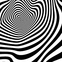 Image showing Black and white abstract striped background. Optical Art. 