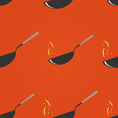 Image showing Wok restaurant. Pan seamless pattern. 