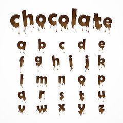 Image showing Melted chocolate alphabet