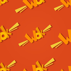 Image showing Wok logo seamless pattern. 