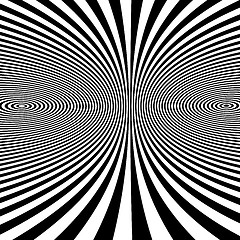 Image showing Pattern with optical illusion. Black and white background. 