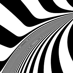 Image showing Pattern with optical illusion. Black and white background. 